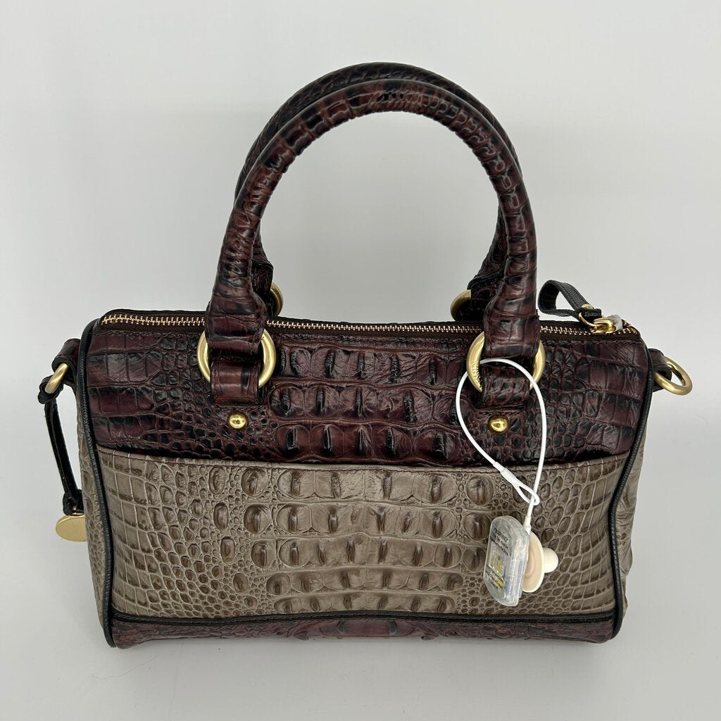 Brahmin Leather Croc Embossed Satchel