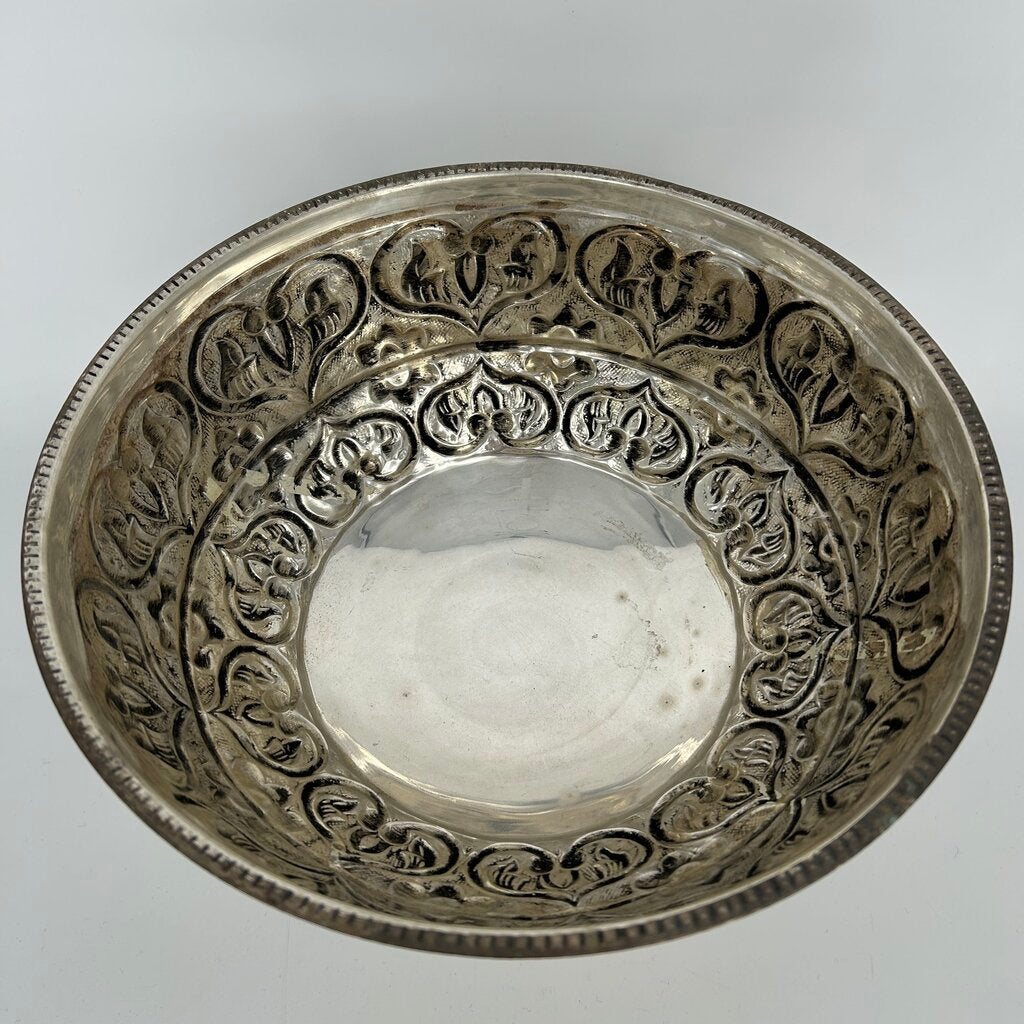 Ornate Metal Pedestal Bowl