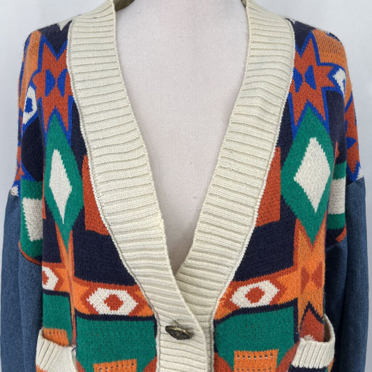 Knit & Denim Sweater
