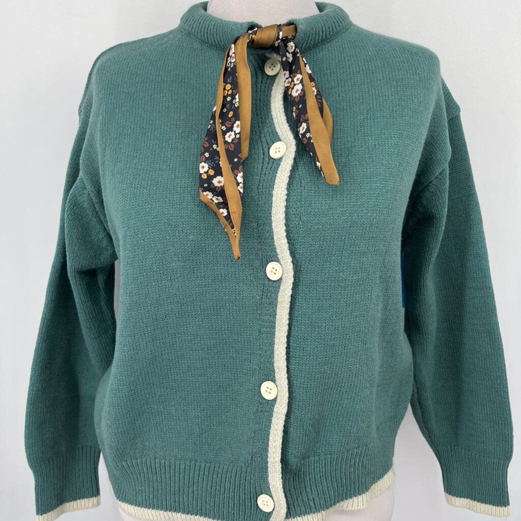 Knit Cardigan w/ Scarf