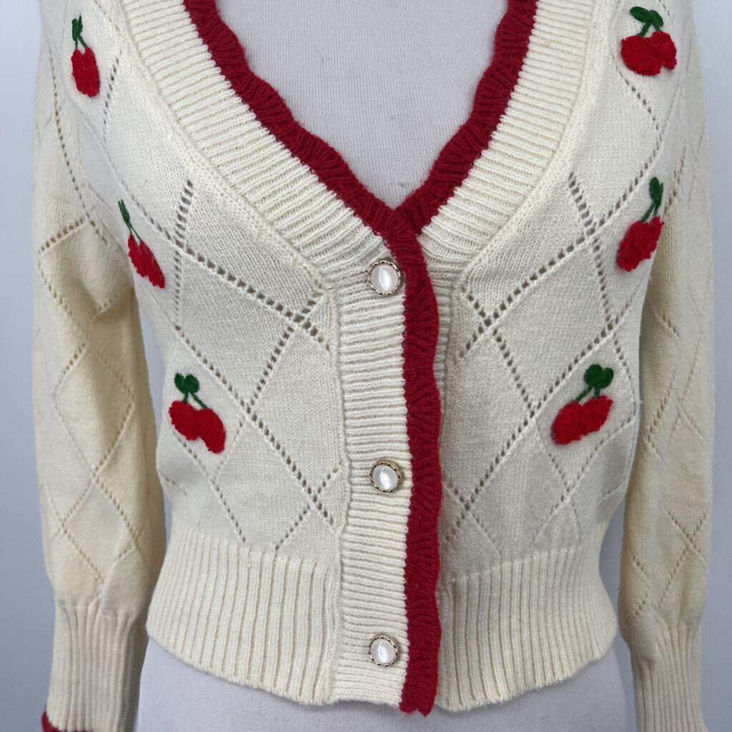 Knit Cherry Cardigan