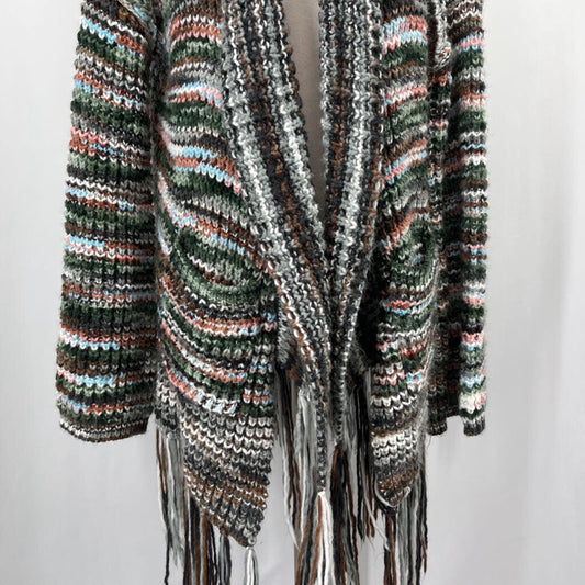 Pol LS Stripe Cardigan Sweater