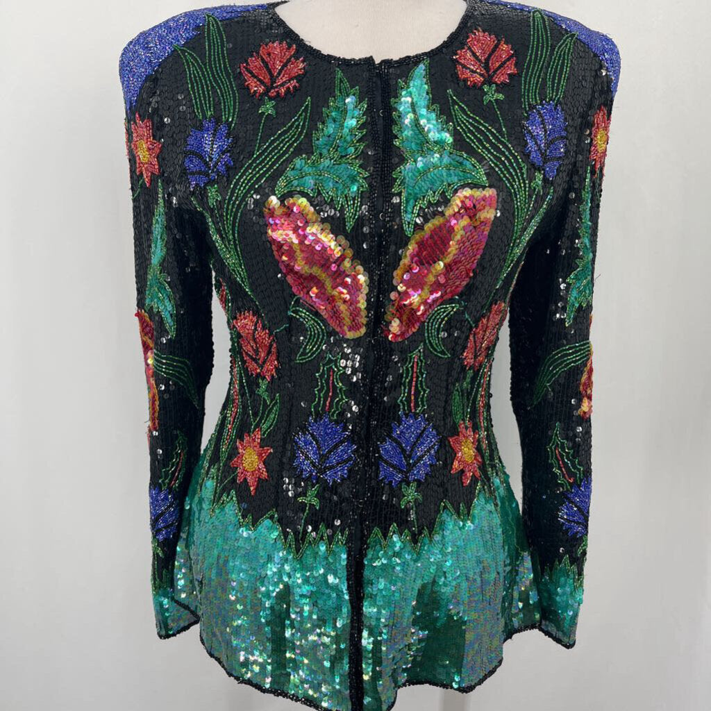 Vtg L/s Beaded Top