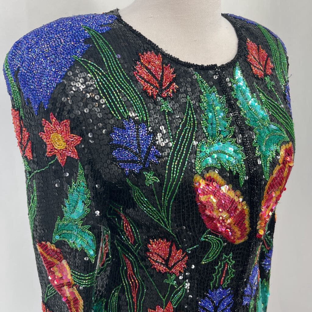 Vtg L/s Beaded Top