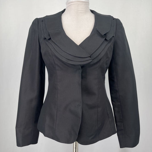 Valentino LS Blazer with Ruffled Neckline