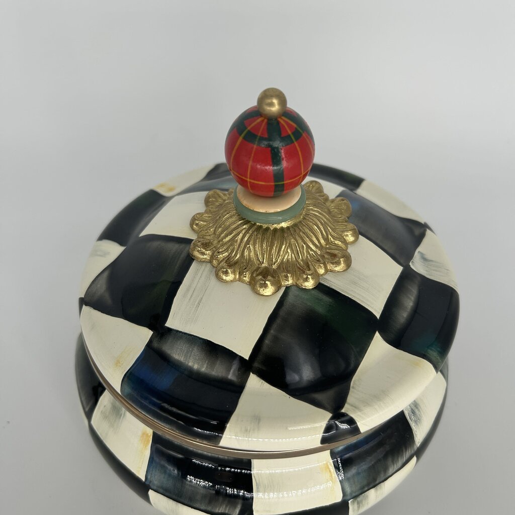 Mackenzie-Childs Courtly Check SquashedPot Canister