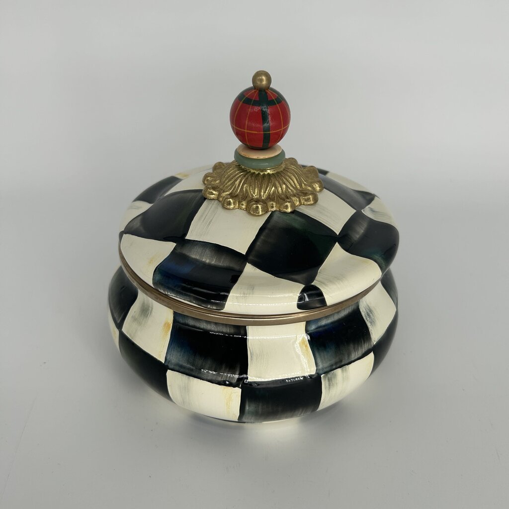 Mackenzie-Childs Courtly Check SquashedPot Canister