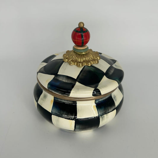 Mackenzie-Childs Courtly Check SquashedPot Canister