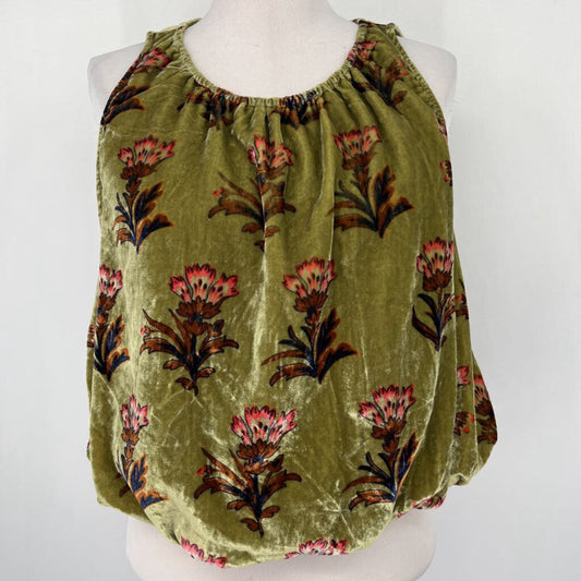 Anthropologie Slvls Velvet Floral Shirt