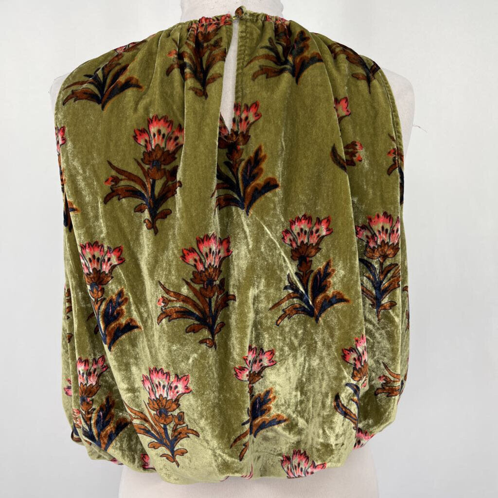Anthropologie Slvls Velvet Floral Shirt