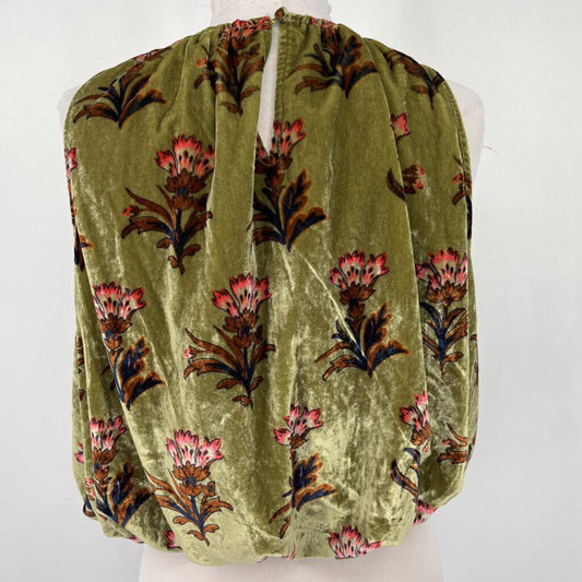 Anthropologie Slvls Velvet Floral Shirt