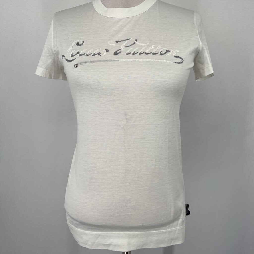 Louis Vuitton Tee Shirt with Sequin Letters