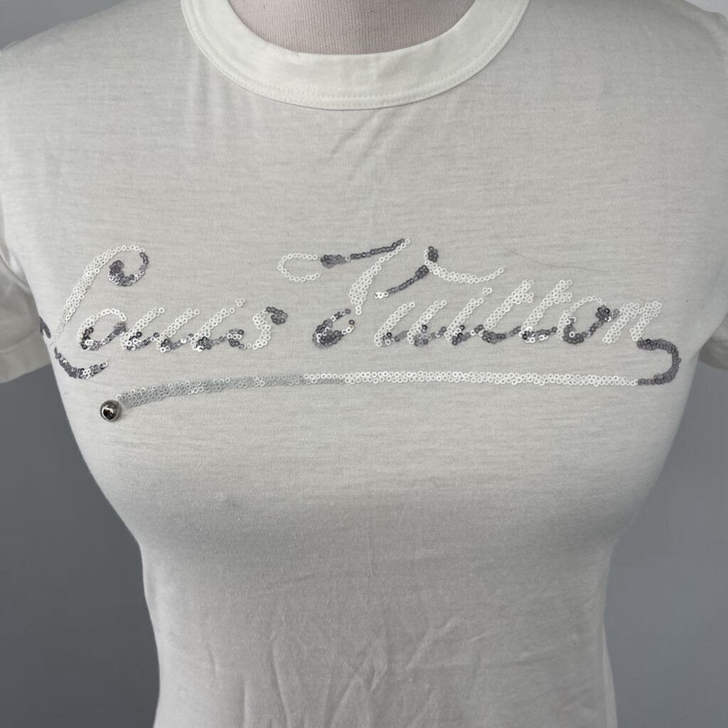Louis Vuitton Tee Shirt with Sequin Letters
