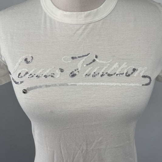 Louis Vuitton Tee Shirt with Sequin Letters