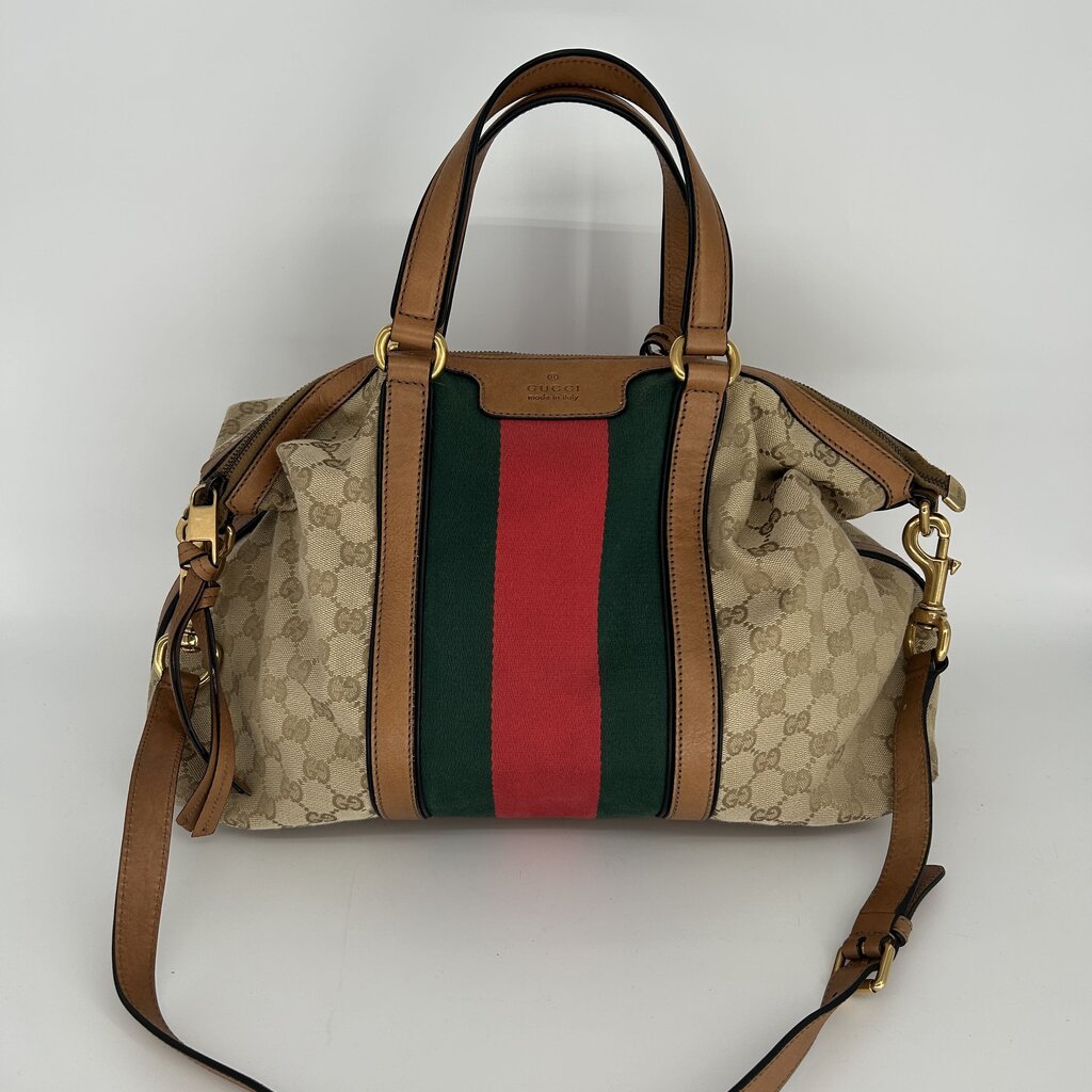 Gucci Monogram Satchel Handbag AS IS
