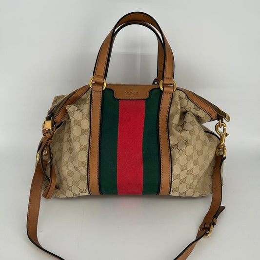 Gucci Monogram Satchel Handbag AS IS