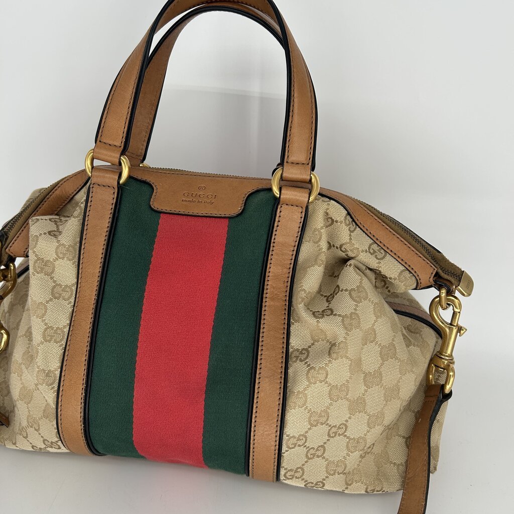 Gucci Monogram Satchel Handbag AS IS