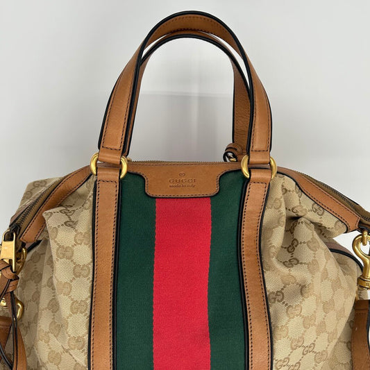 Gucci Monogram Satchel Handbag AS IS