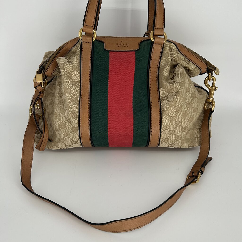 Gucci Monogram Satchel Handbag AS IS