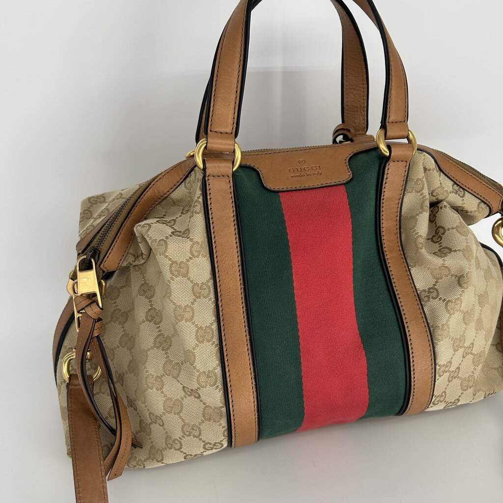 Gucci Monogram Satchel Handbag AS IS