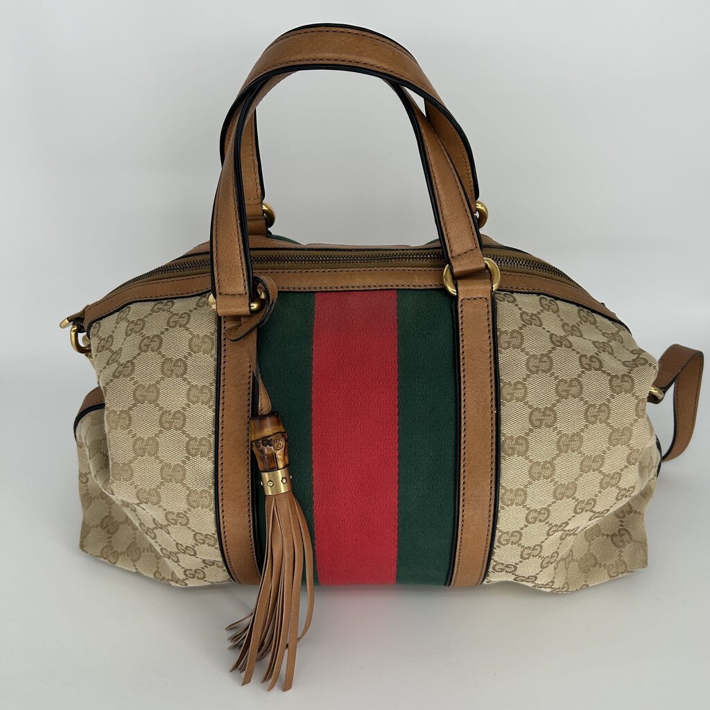 Gucci Monogram Satchel Handbag AS IS