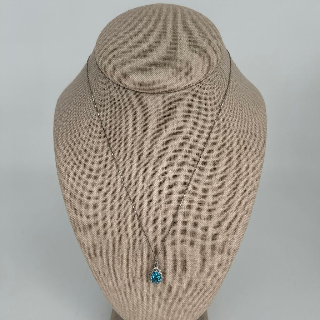 14k Teardrop Gem Necklace