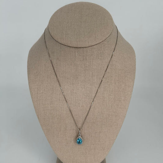 14k Teardrop Gem Necklace