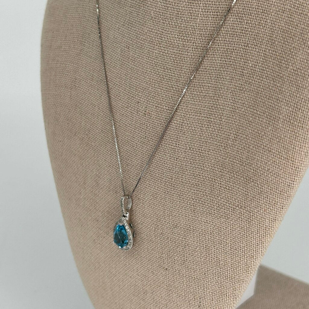 14k Teardrop Gem Necklace