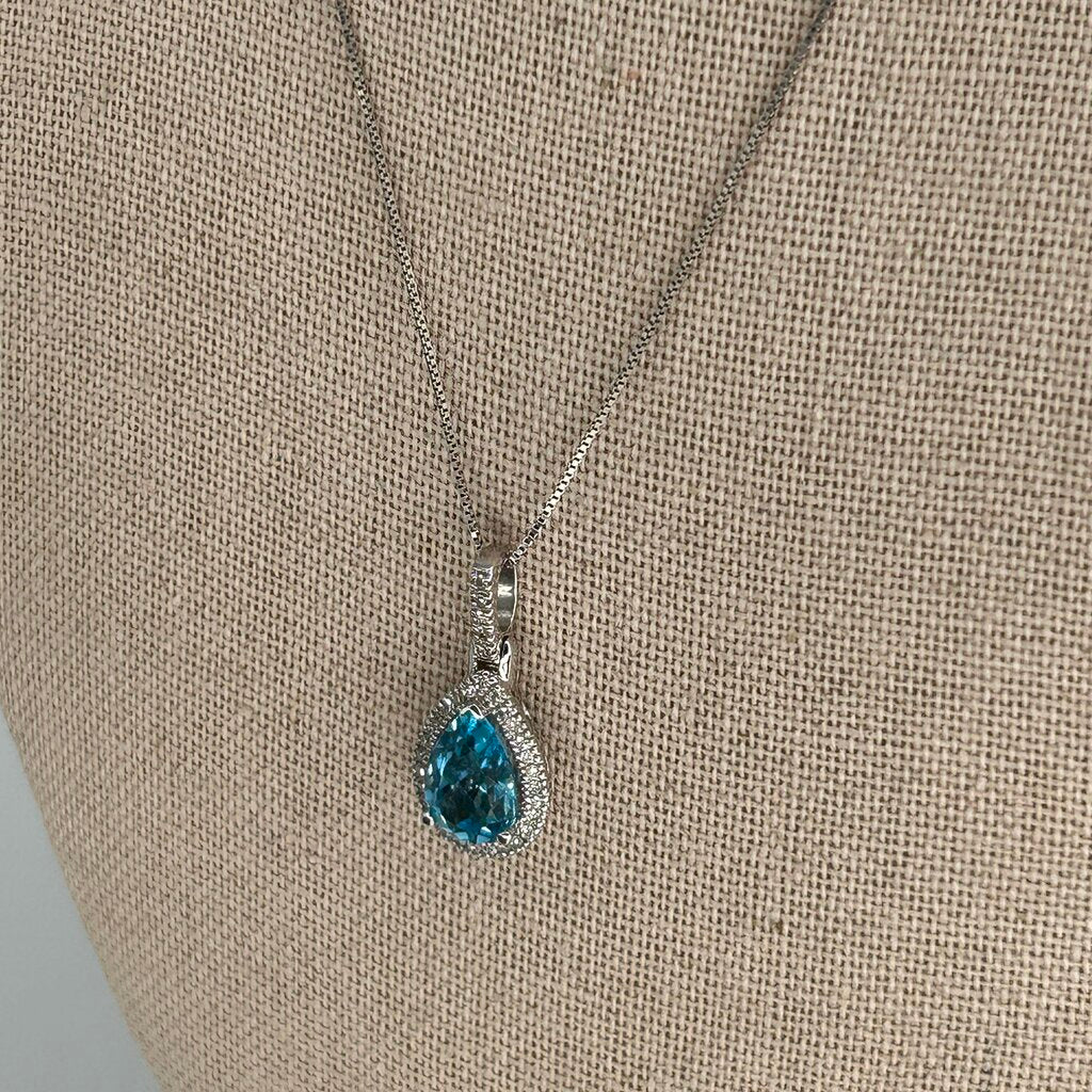 14k Teardrop Gem Necklace