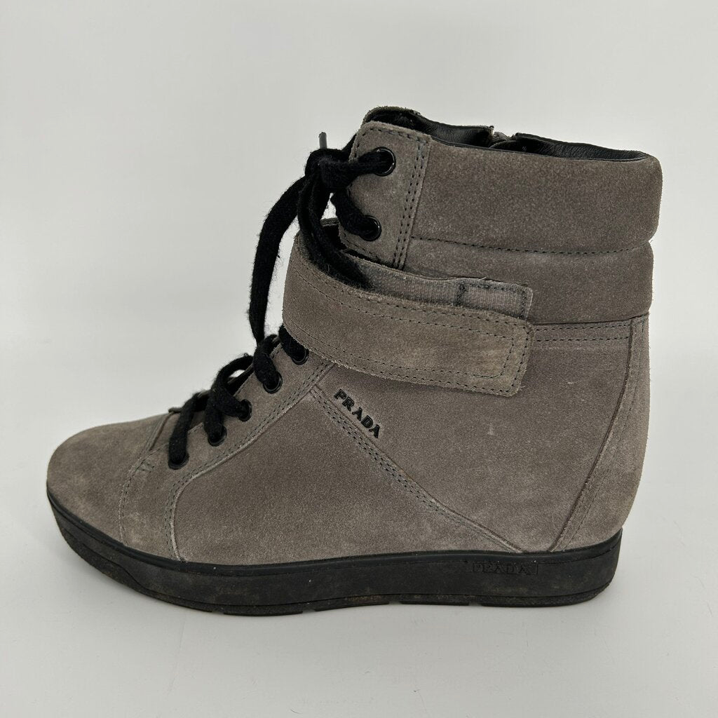Prada High-Top Wedge Boots