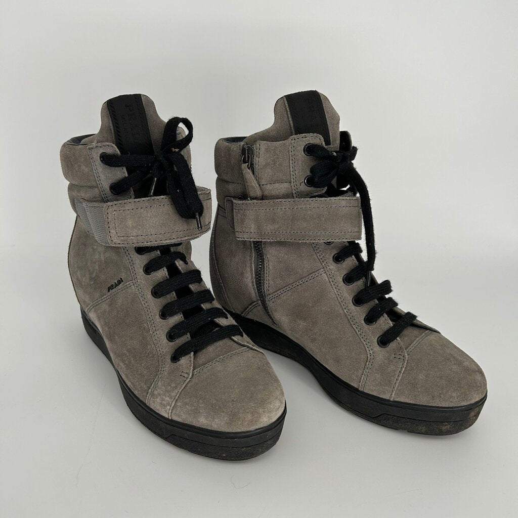 Prada High-Top Wedge Boots