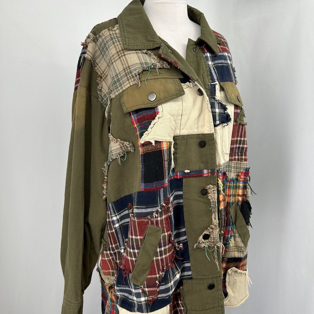 Blue Velvet Patchwork Shacket