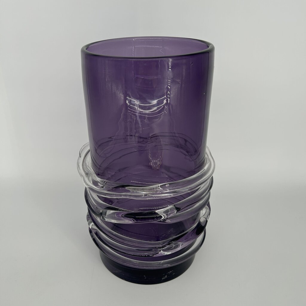 Glass Vase with Glass Rope Trim