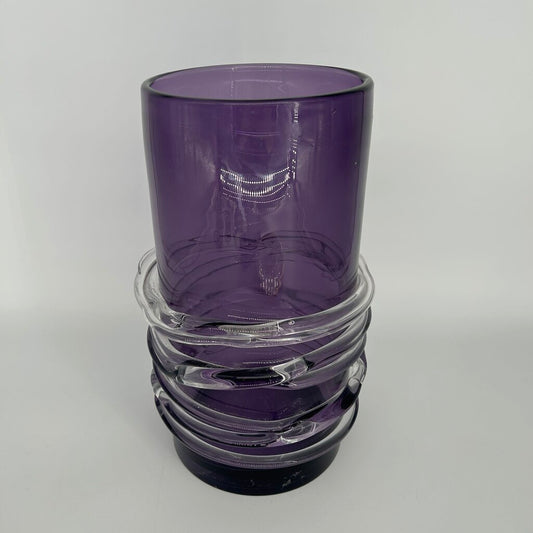 Glass Vase with Glass Rope Trim