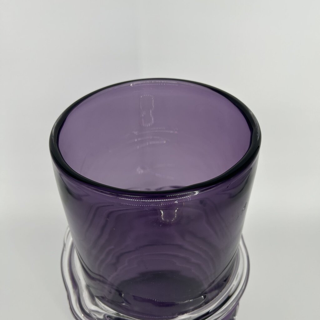 Glass Vase with Glass Rope Trim