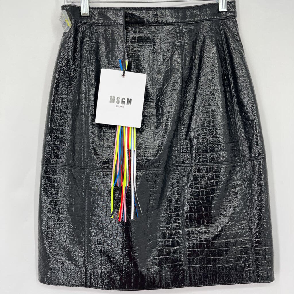 MSGM Faux Leather Mini Skirt