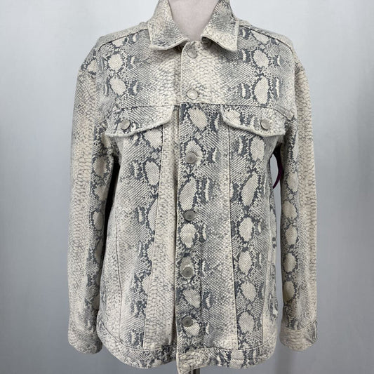 Free People Snakeskin Denim Jacket