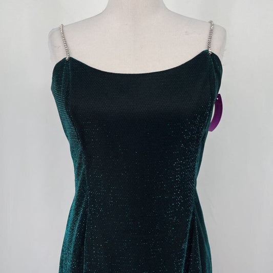 Rhinestone Strap Metallic Dress