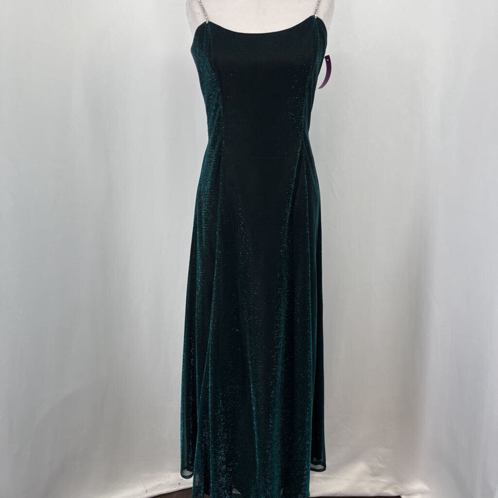 Rhinestone Strap Metallic Dress