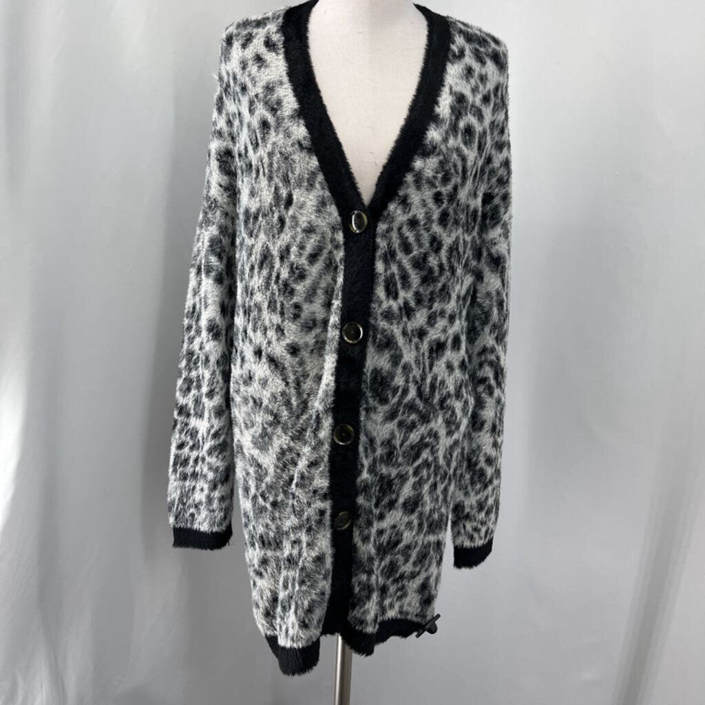 Ann Taylor L/s Animal Print Cardigan