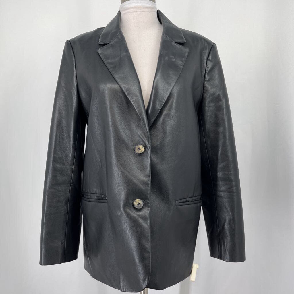 Wilfred Faux Leather Blazer