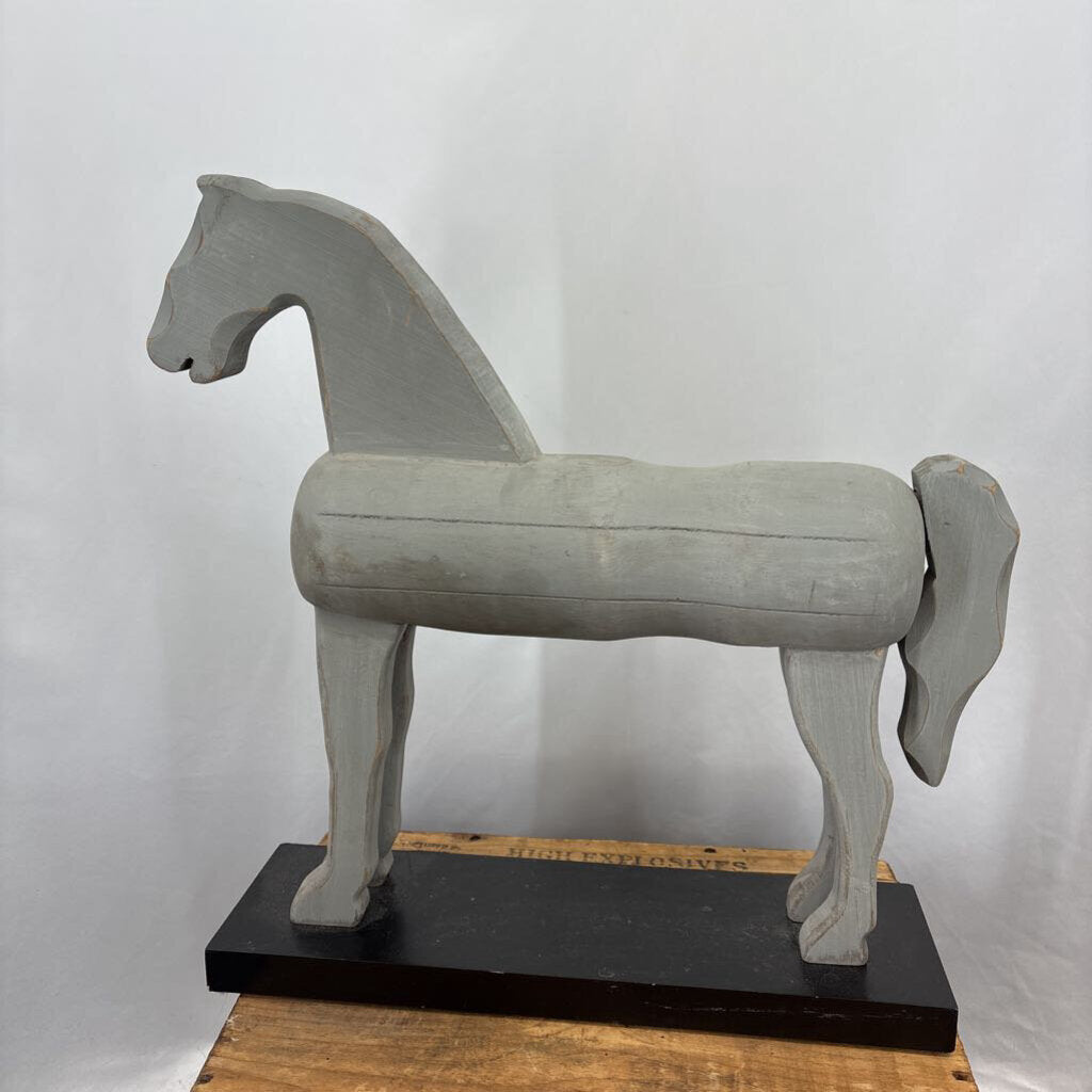 Wooden Horse on Base