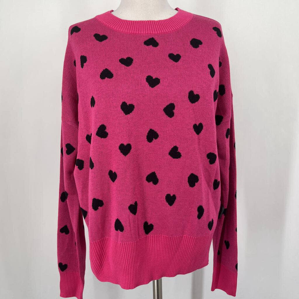Beach Riot L/s Heart Print Sweater