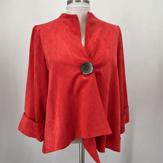IC 3/4 Slv Faux Suede Jacket