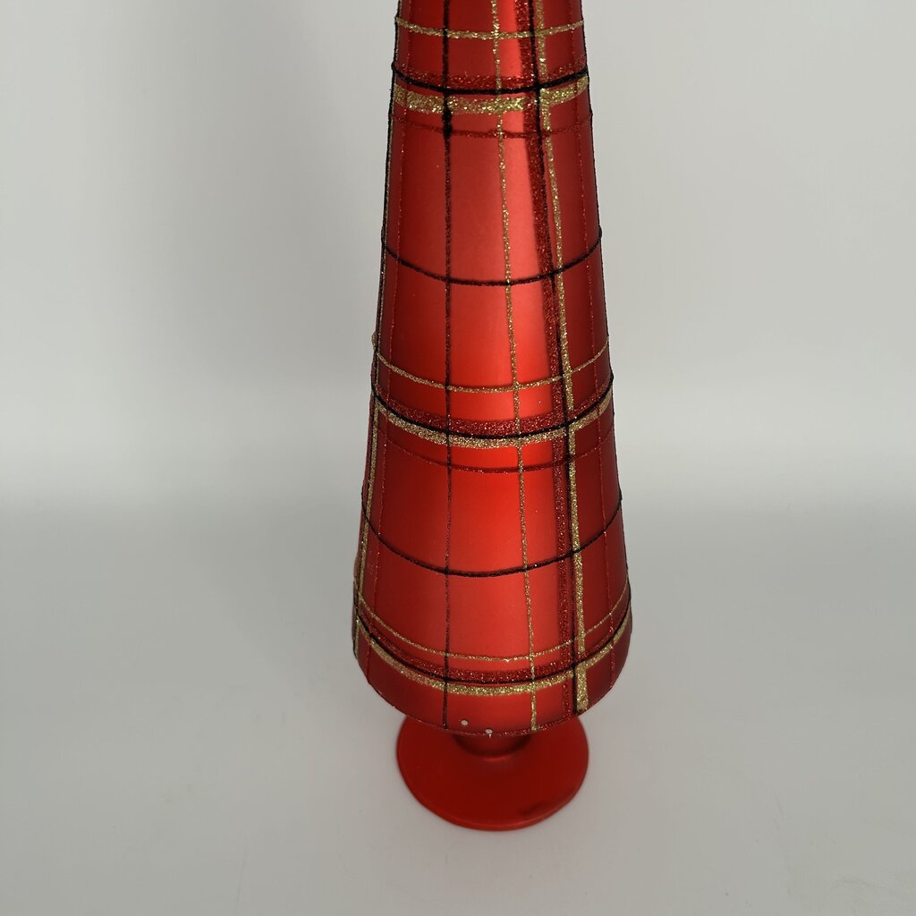 Plaid Glass Cone Tree