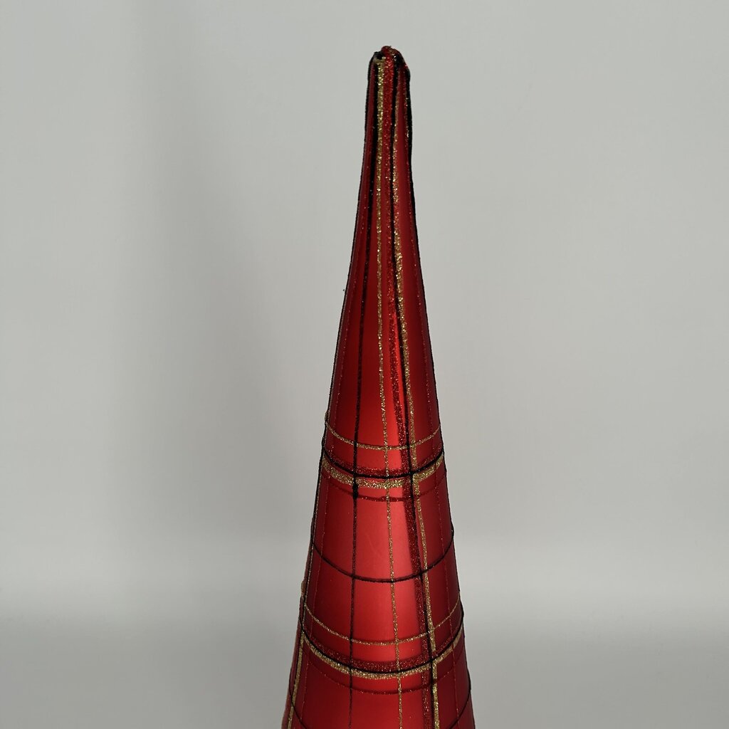 Plaid Glass Cone Tree