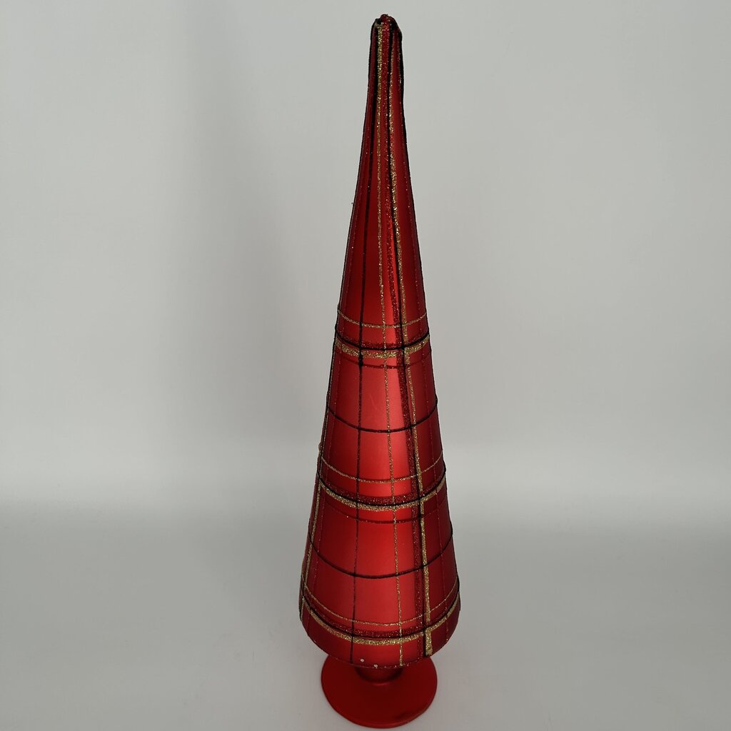 Plaid Glass Cone Tree