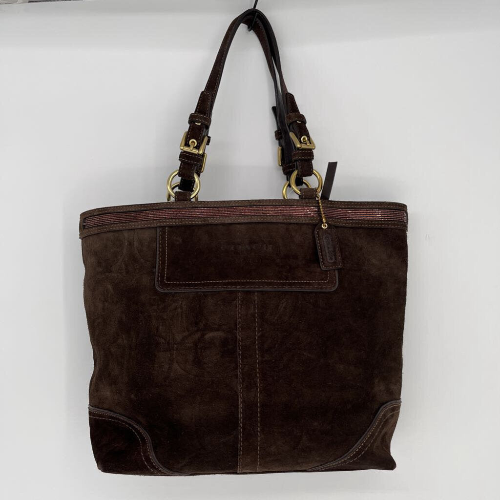 Coach Signature Suede Handbag