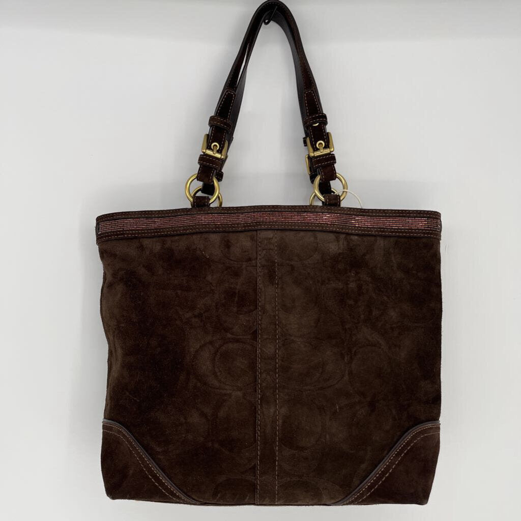 Coach Signature Suede Handbag