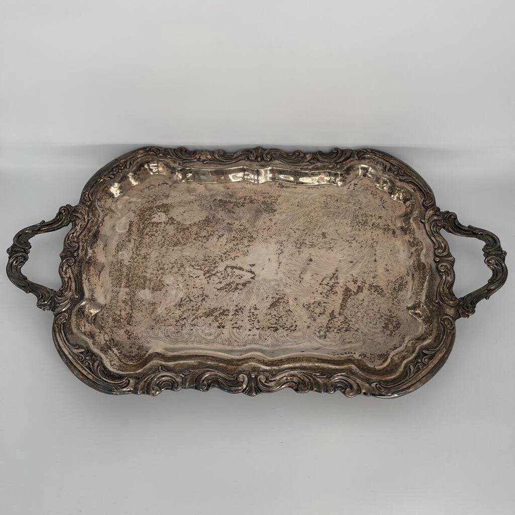 Silver Plate Ornate Tray